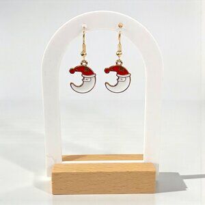 Moon Santa Hat Small Earring